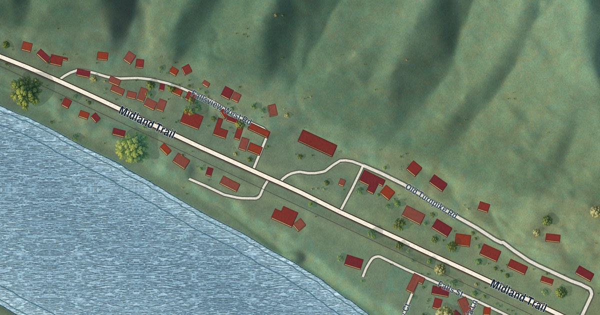 Map of Falls View, West Virginia in 2026