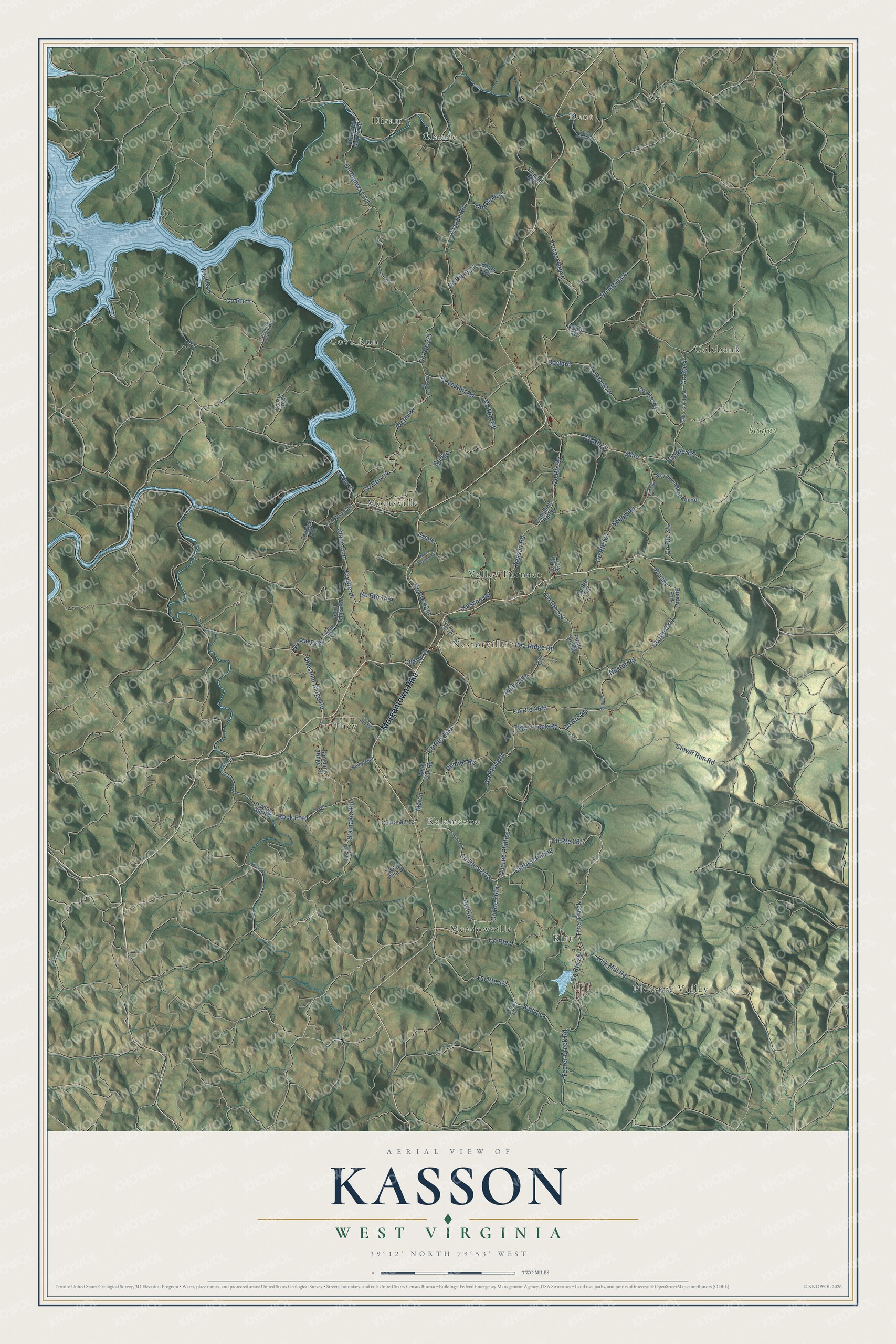 Watermarked full-map preview of Kasson, West Virginia
