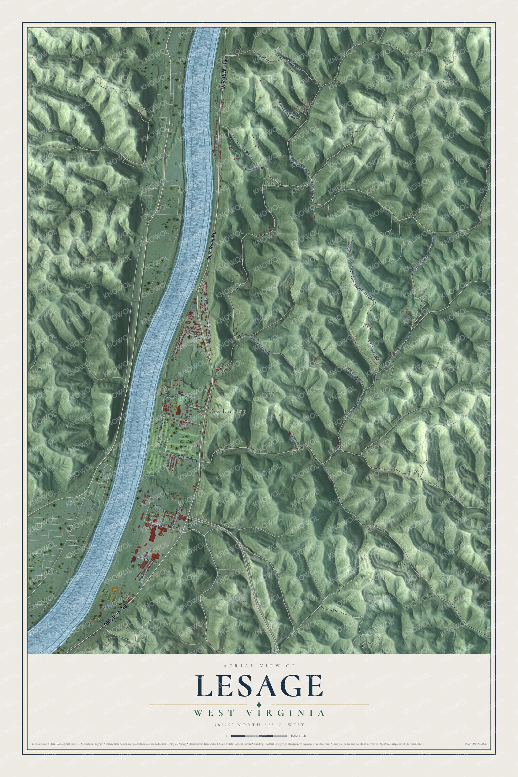 Watermarked full-map preview of Lesage, West Virginia