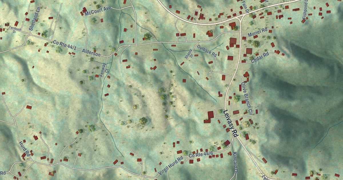 Map of Nettie, West Virginia in 2026