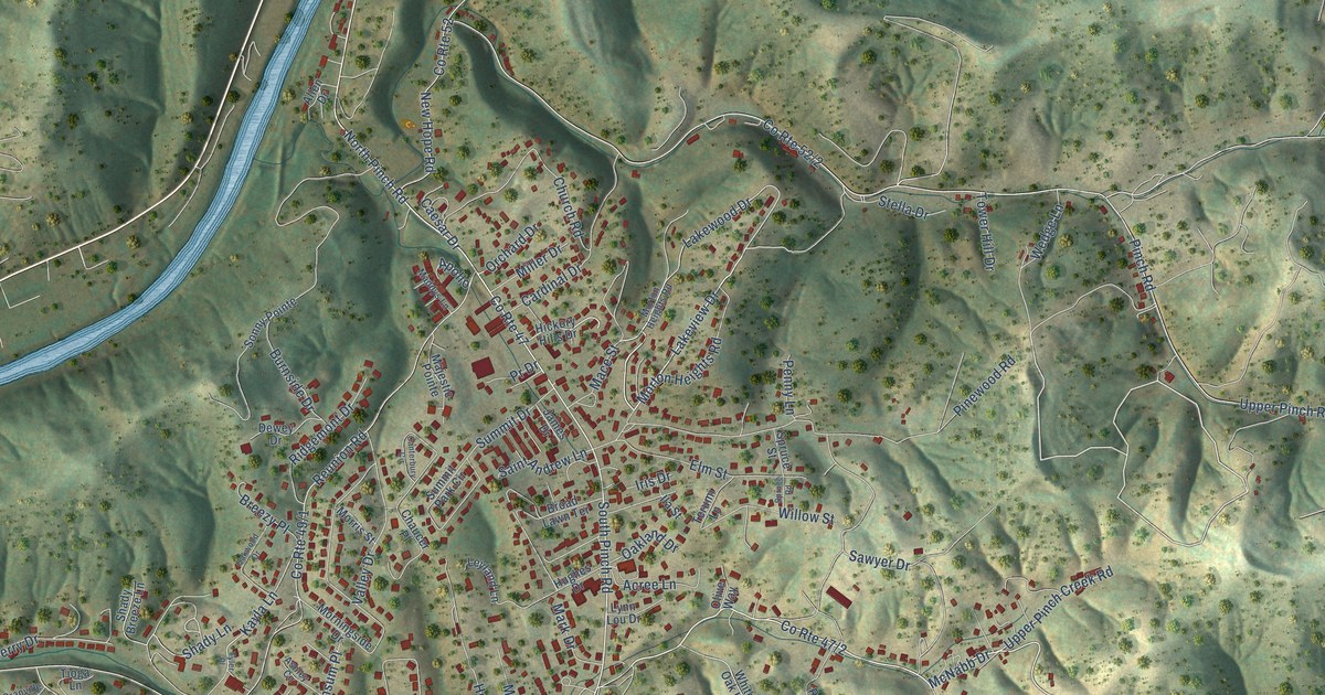 Map of Pinch, West Virginia in 2026