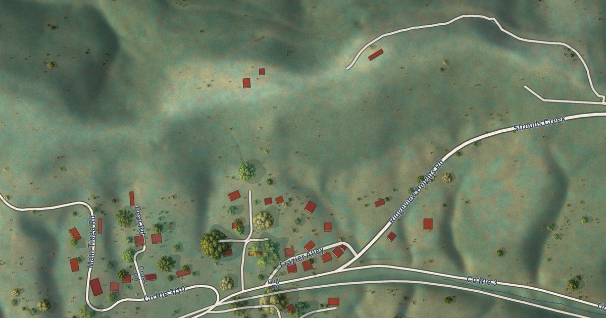 Map of Tioga, West Virginia in 2026