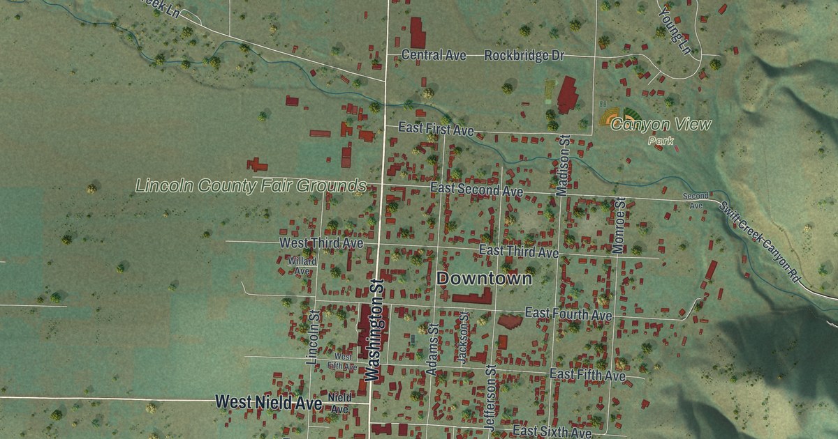 Map of Afton, Wyoming in 2026