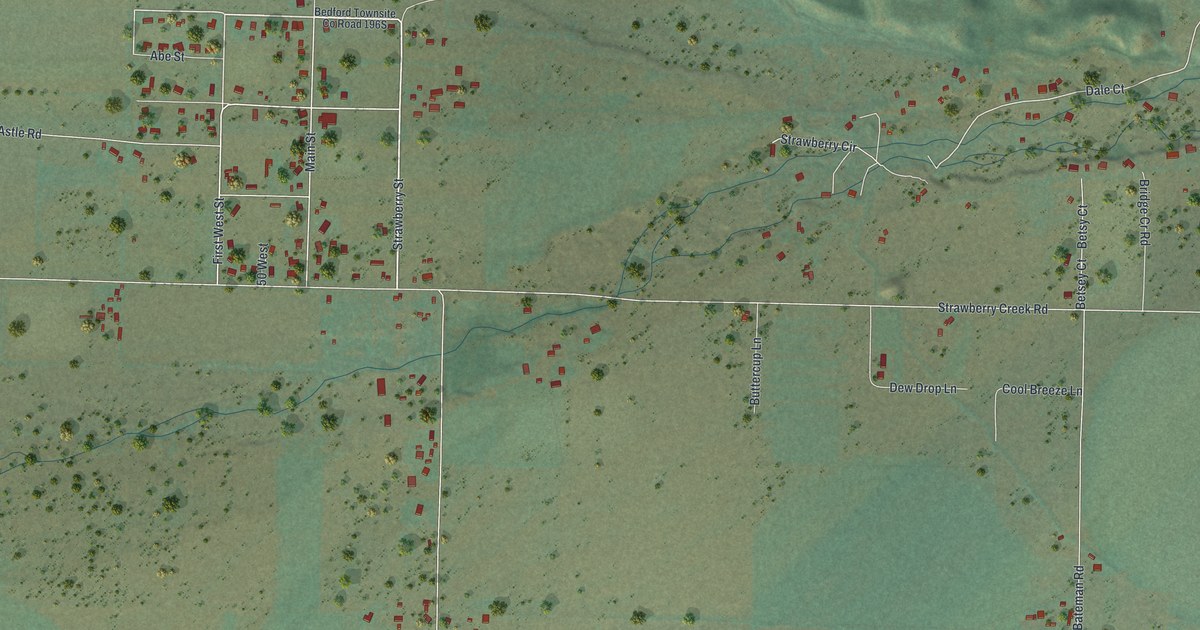Map of Bedford, Wyoming in 2026