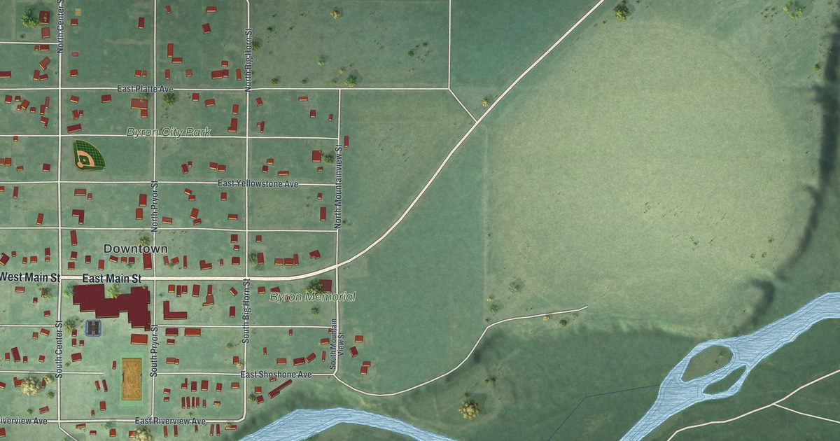 Map of Byron, Wyoming in 2026