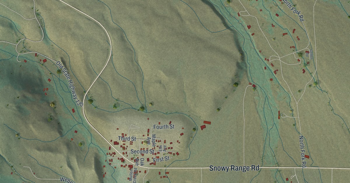 Map of Centennial, Wyoming in 2026