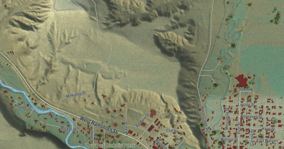 Map of Dubois, Wyoming in 2026