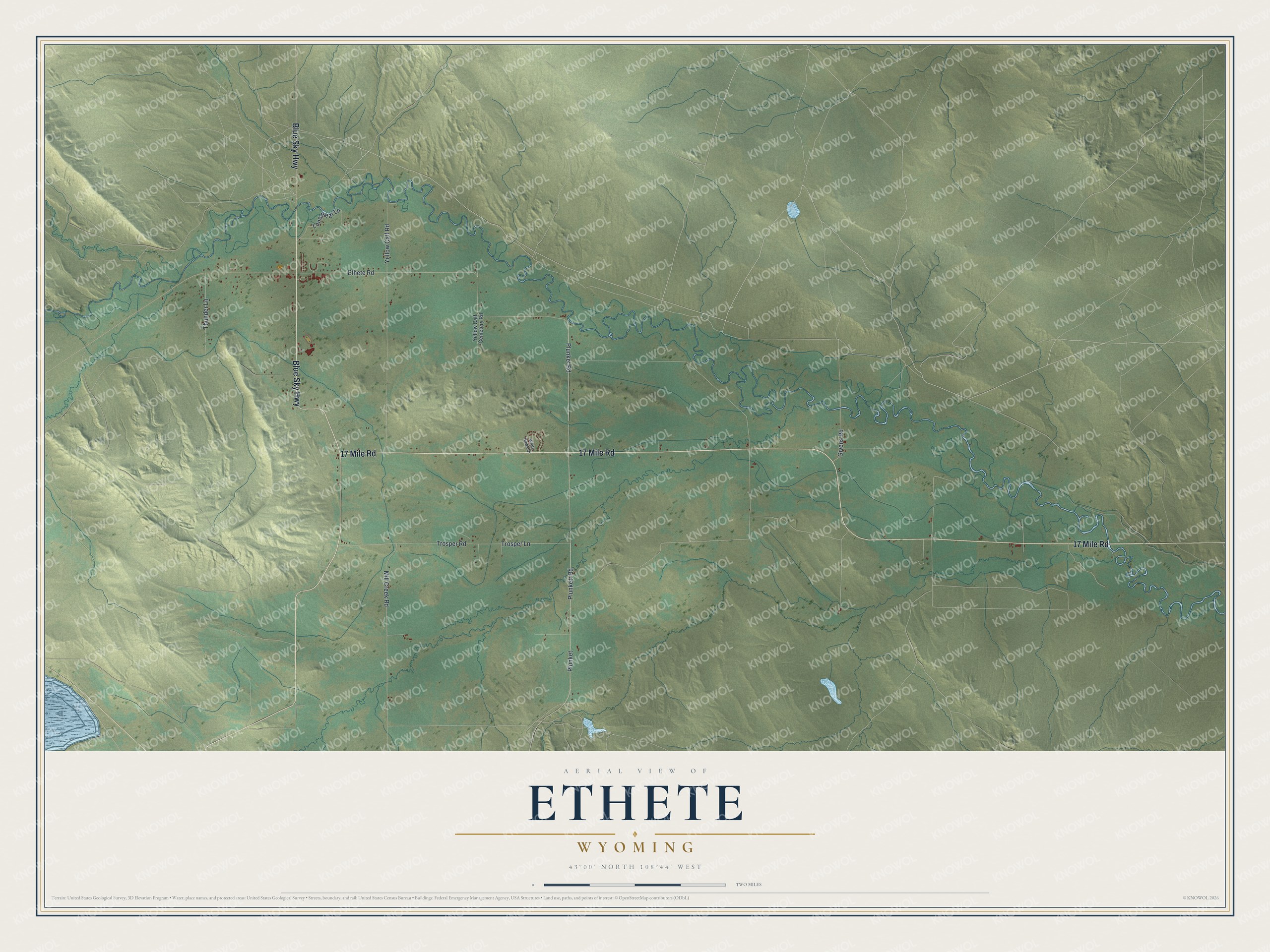 Watermarked full-map preview of Ethete, Wyoming