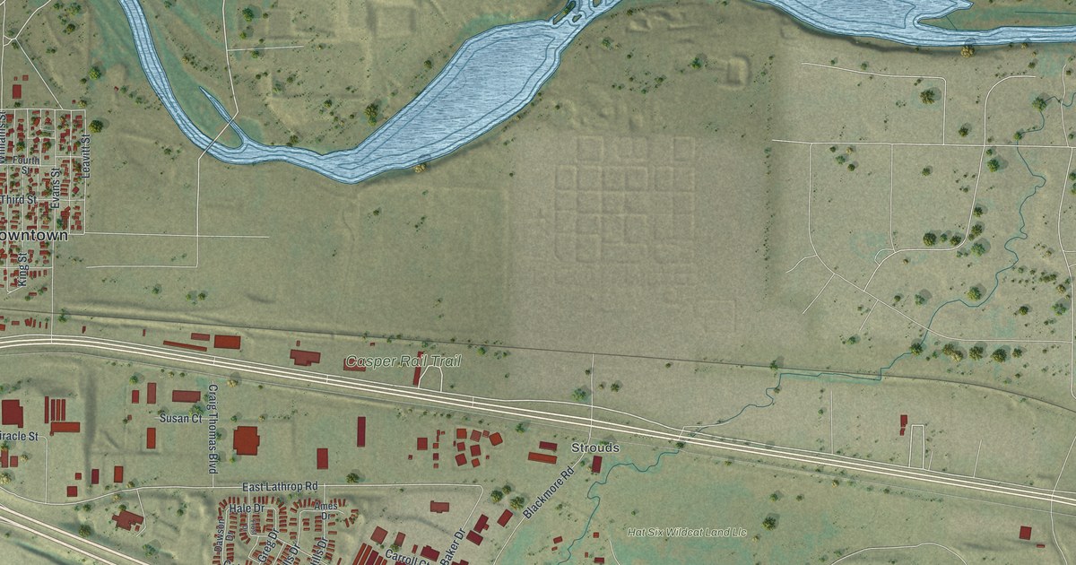 Map of Evansville, Wyoming in 2026