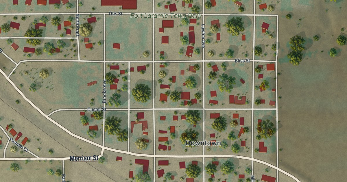 Map of Fort Laramie, Wyoming in 2026