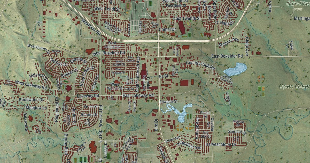 Map of Gillette, Wyoming in 2026