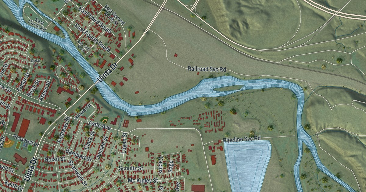 Map of Green River, Wyoming in 2026