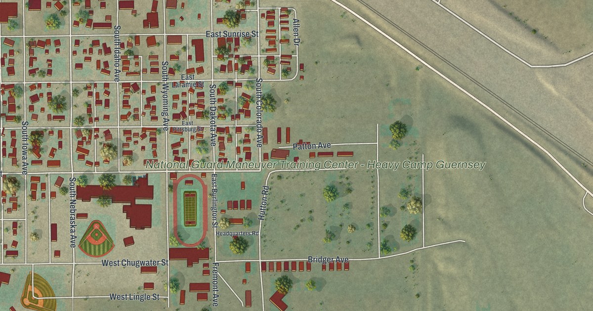Map of Guernsey, Wyoming in 2026