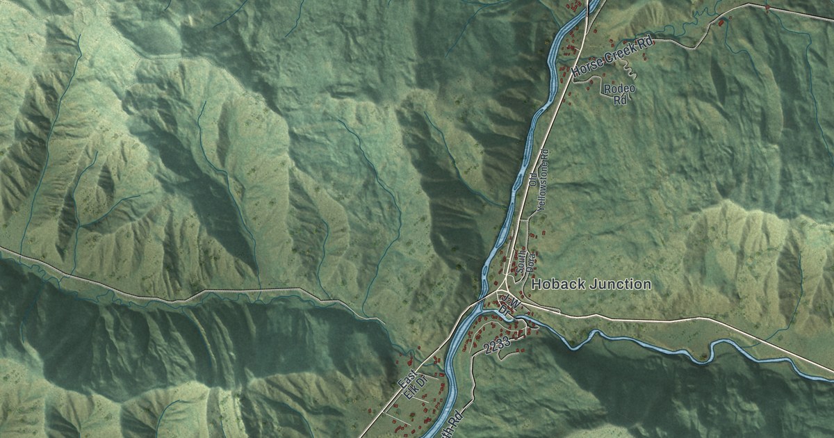 Map of Hoback, Wyoming in 2026