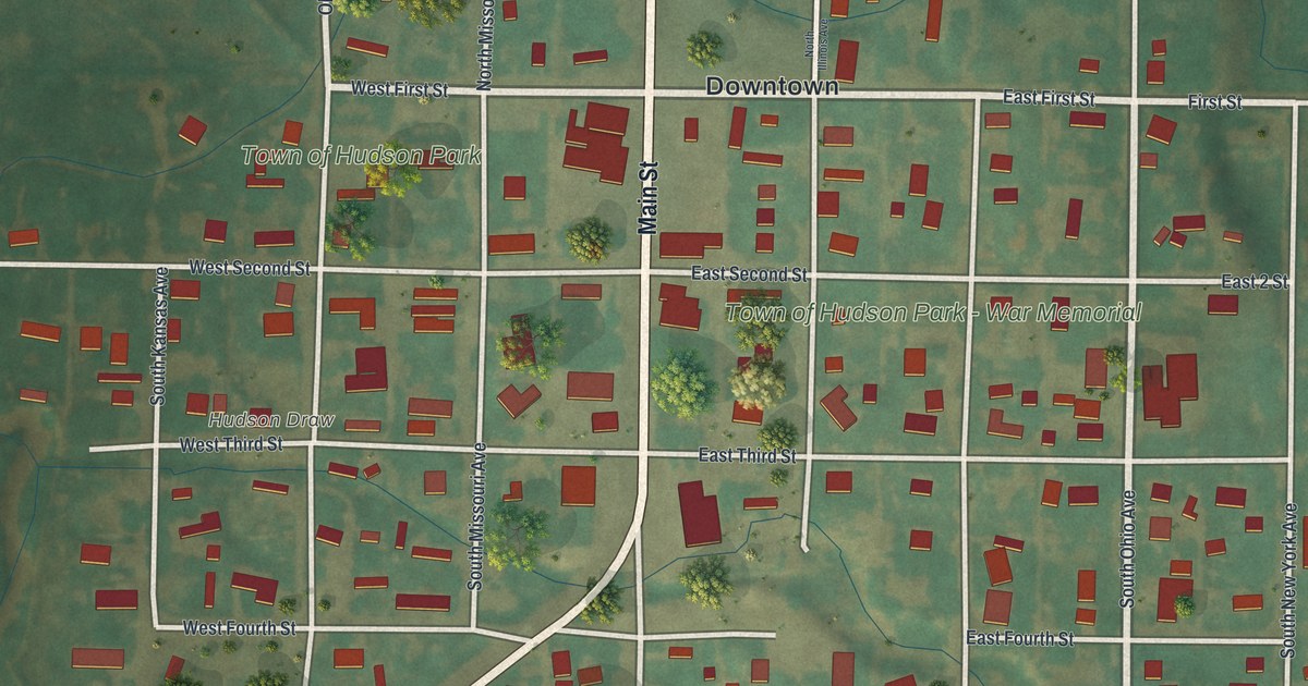 Map of Hudson, Wyoming in 2026