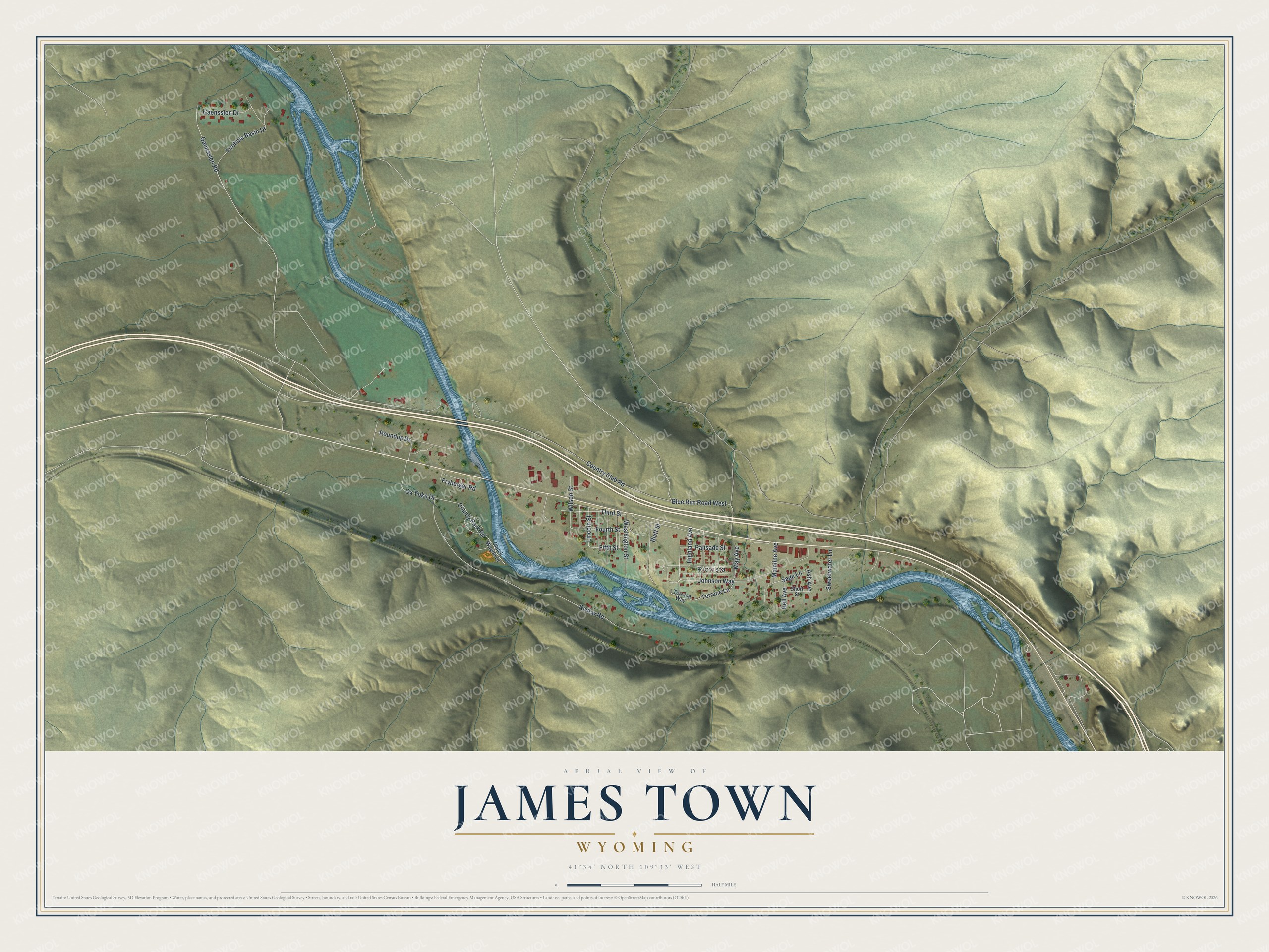 Watermarked full-map preview of James Town, Wyoming