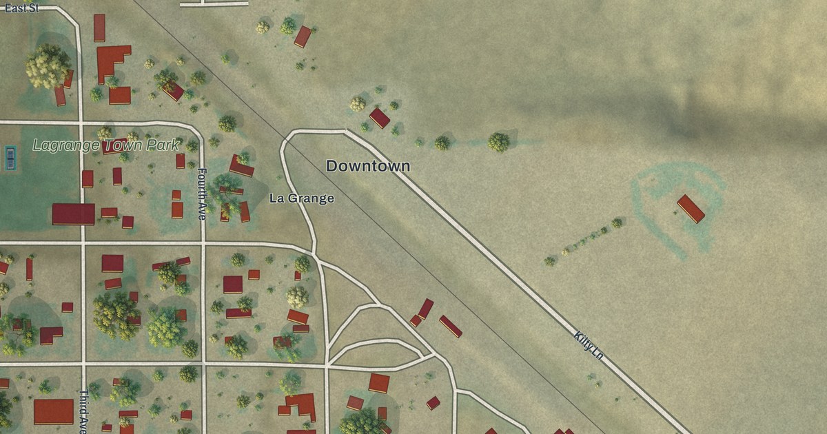 Map of LaGrange, Wyoming in 2026