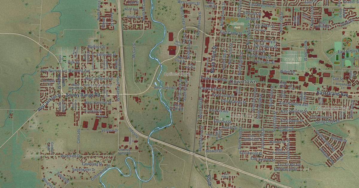 Map of Laramie, Wyoming in 2026