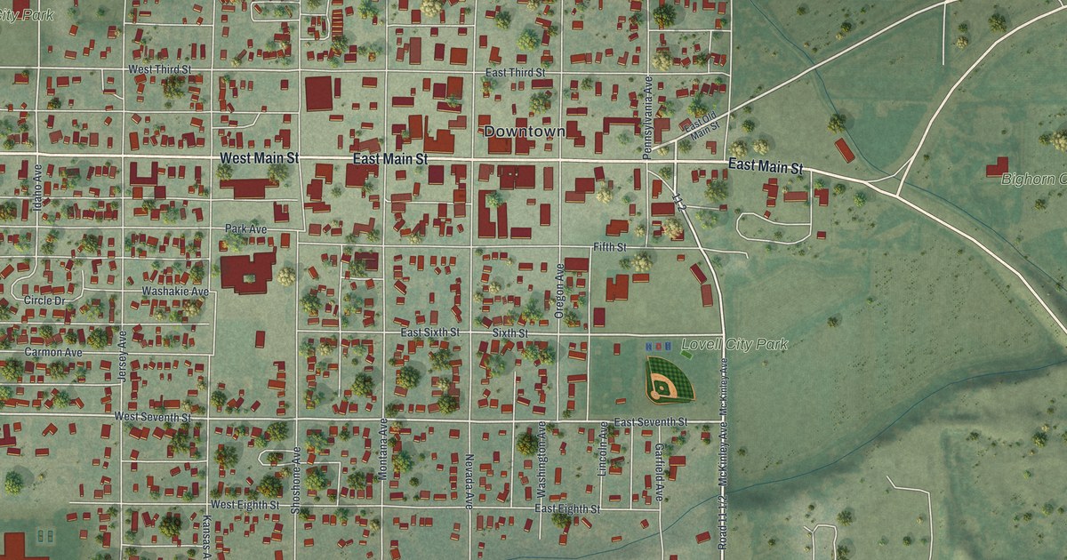 Map of Lovell, Wyoming in 2026