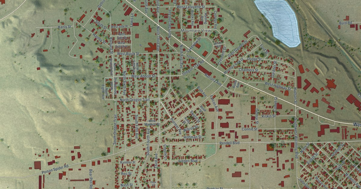 Map of Mills, Wyoming in 2026