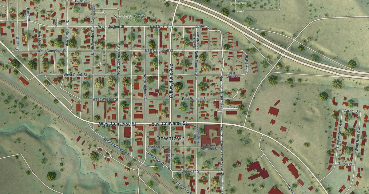 Map of Moorcroft, Wyoming in 2026