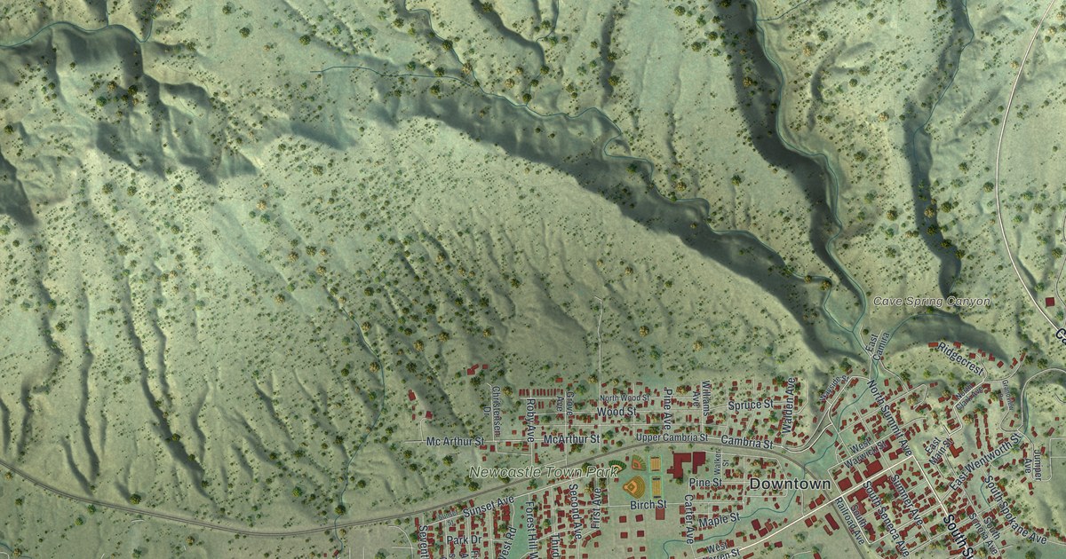 Map of Newcastle, Wyoming in 2026