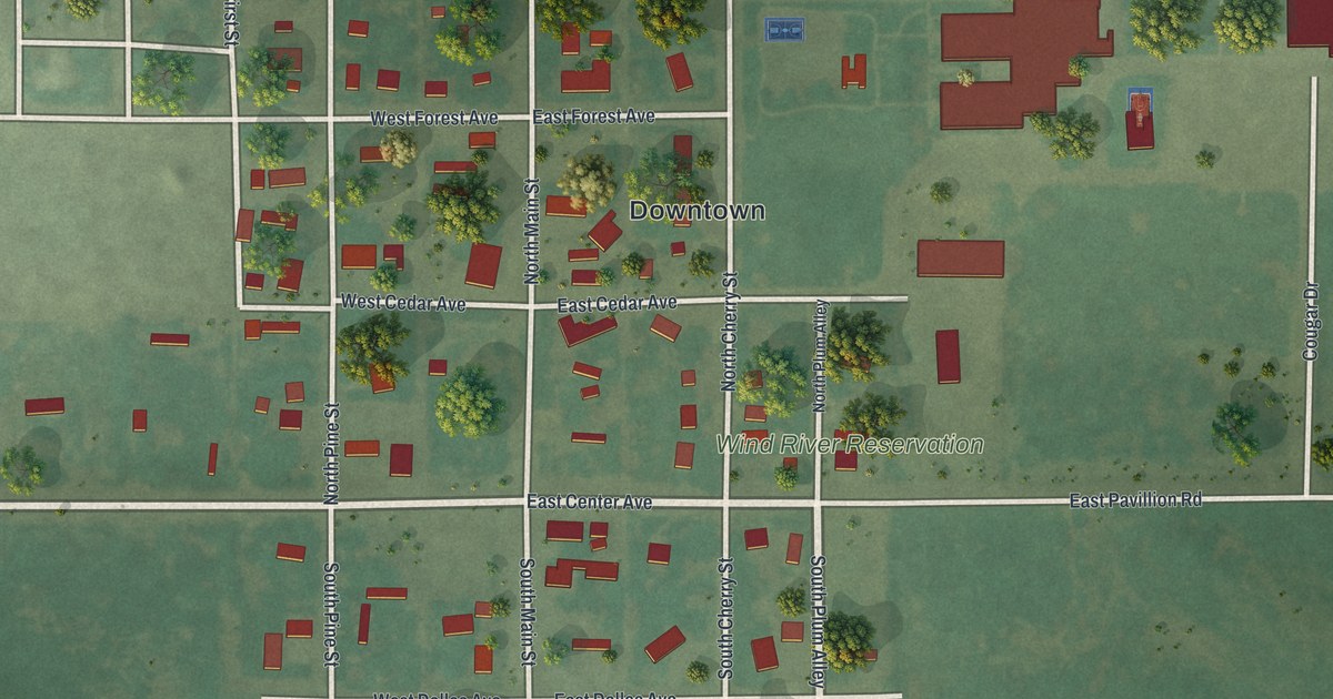 Map of Pavillion, Wyoming in 2026