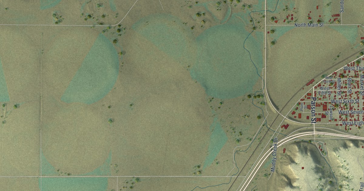 Map of Pine Bluffs, Wyoming in 2026