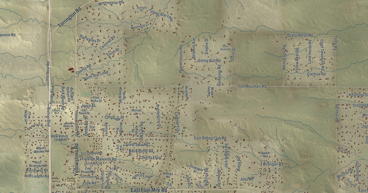 Map of Ranchettes, Wyoming in 2026