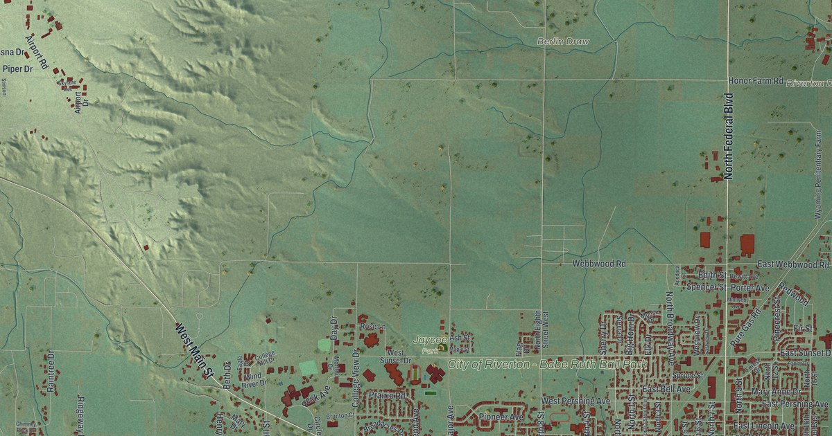 Map of Riverton, Wyoming in 2026