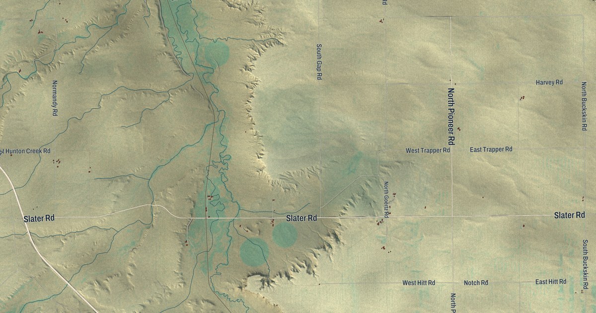 Map of Slater, Wyoming in 2026