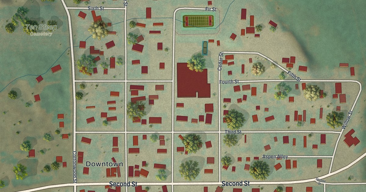 Map of Ten Sleep, Wyoming in 2026