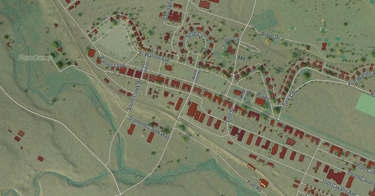 Map of Warren AFB, Wyoming in 2026