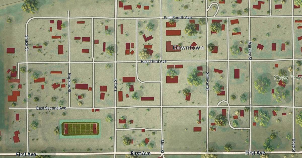 Map of Yoder, Wyoming in 2026